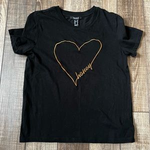 Forever 21 black “honey” short sleeve t-shirt medium